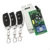433MHz Wireless Remote Control Switch 85-250V 2 CH Relay Receiver Module + 3 RF For Garage Door
