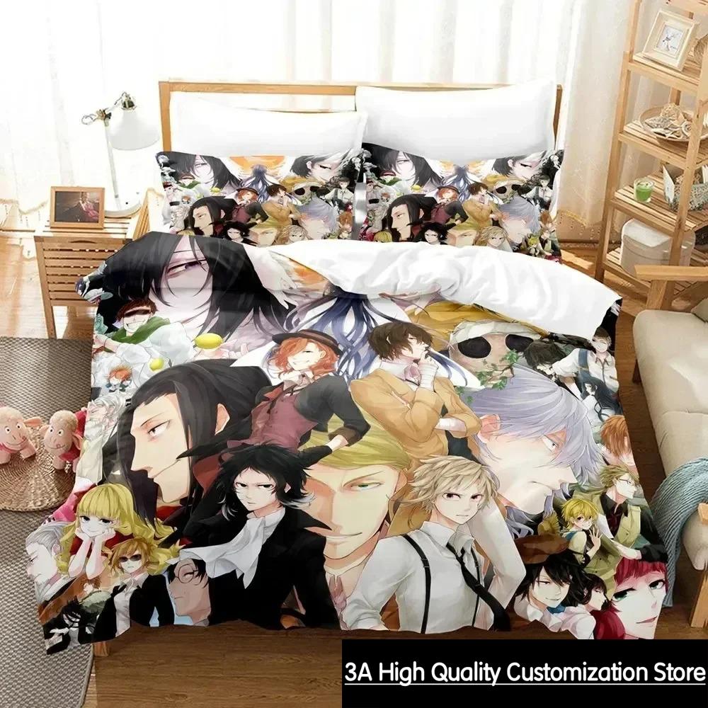 Аниме Bungo Stray Dogs Комплект постельного белья для мальчиков и девочек Twin Queen King Size Пододеяльник Наволочка Кровать для мальчиков Взрослый Домашний текстиль