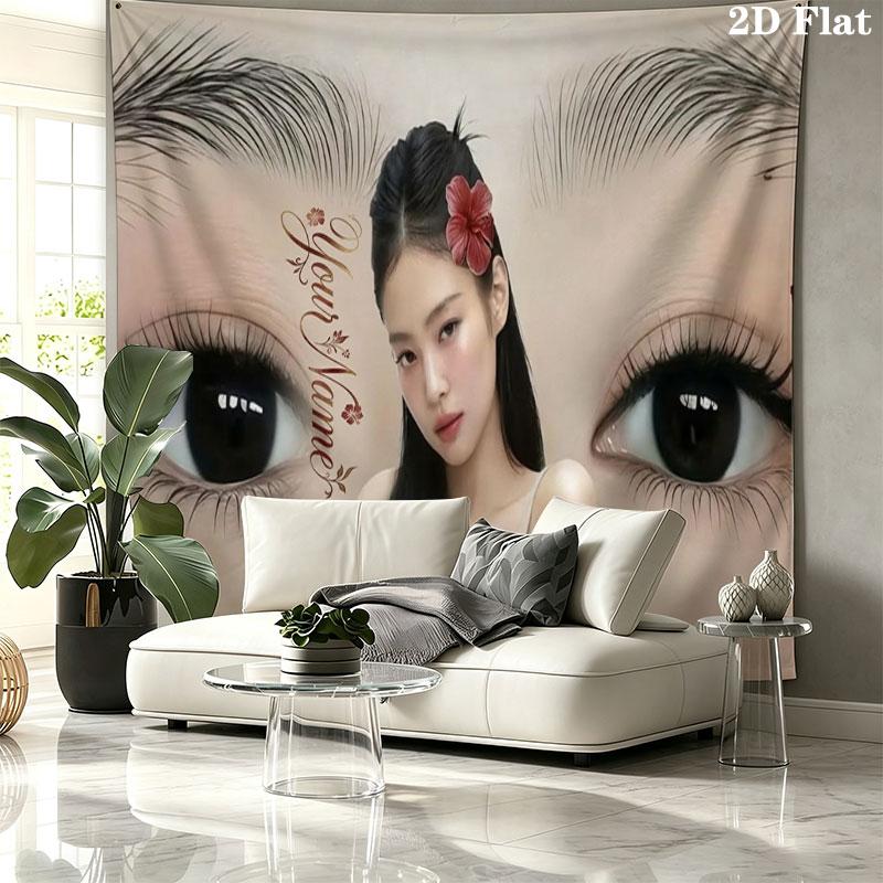 Blackpink Custom Name Wall Tapestry Aesthetic Wall Hanging Printed Fabric Blanket Decorative Tapestries for Bedroom Living Room Home Decor