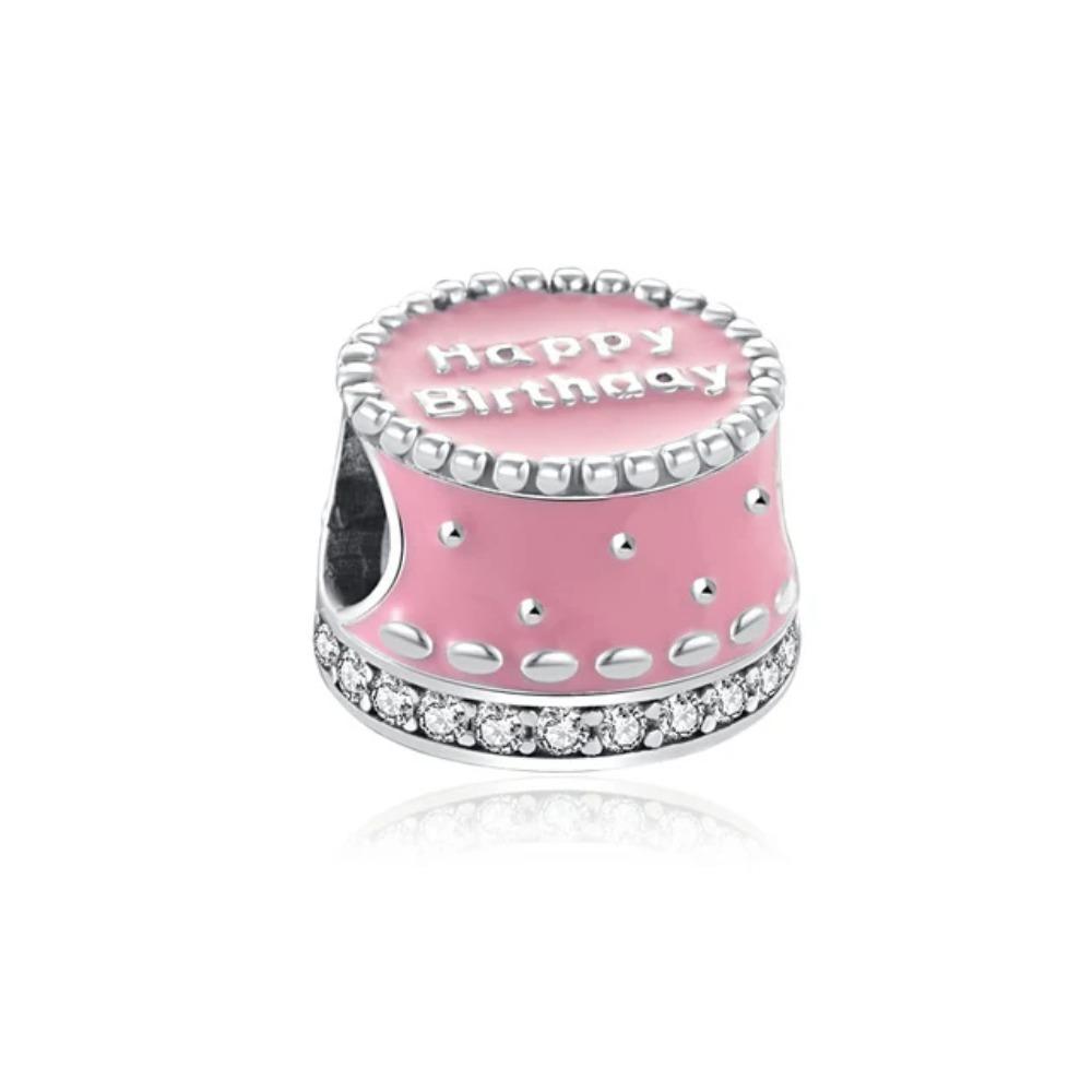 925 Silver Colorful Fruit Birthday Cake Milk Burger Chili Pendant Bead for DIY Women Bracelet Jewelry