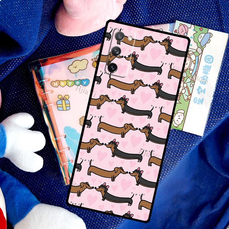 Милый чехол с изображением собаки таксы для Samsung Galaxy S20 FE S21 Ultra Note 20 Note 9 10 S8 S9 S10 Plus, чехол для телефона