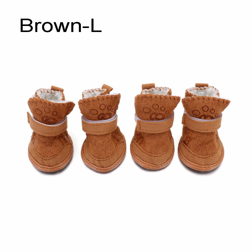 4 шт./компл. Защитные товары для питомцев Хлопковые ботинки Теплая обувь для собак Ботинки для щенков Зимняя обувь для питомцев Нескользящие