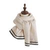 Soft Glutinous Rice White Scarf For Girls In Winter Retro College Style Atmosphere, Student Couple Thick Warm Scarf