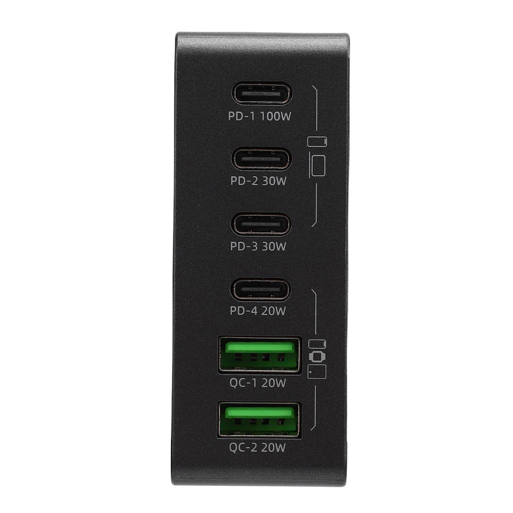 220 В USB C Быстрая Зарядная Станция GaN Высокоэффективный Портативный USB C Зарядный Хаб для PD 100 Вт Ноутбука EU Вилка