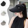 Новая летняя твиловая шляпа от солнца Модная и универсальная дорожная шляпа для защиты от солнца Высокий хвост Открытый верх Ледяной шелк Виниловая шляпа от солнца