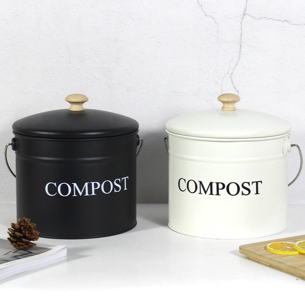 Odorless Kitchen Compost Bucket Large Capacity Kitchen Trash Dustbin Kitchen Counter-top