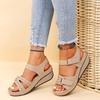 New  Large Size Casual Fish Mouth Sandals Roman Style Sandals Women Wear Velcro Rocking Shoes