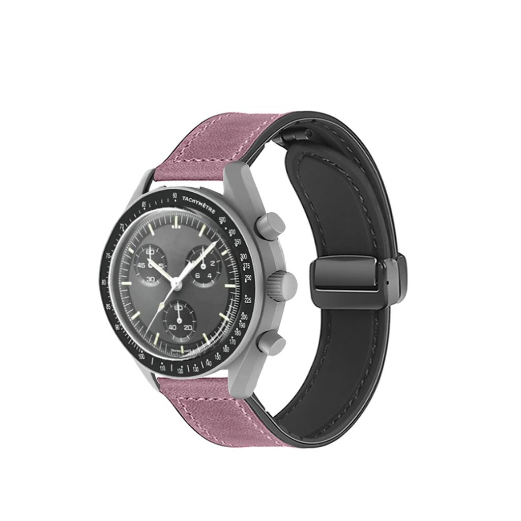 Classic 20mm Silicone Leather Watch Strap for Omega X Swatch Common MoonSwatch Saturn Moon Series Constellations Men Women Quick Release