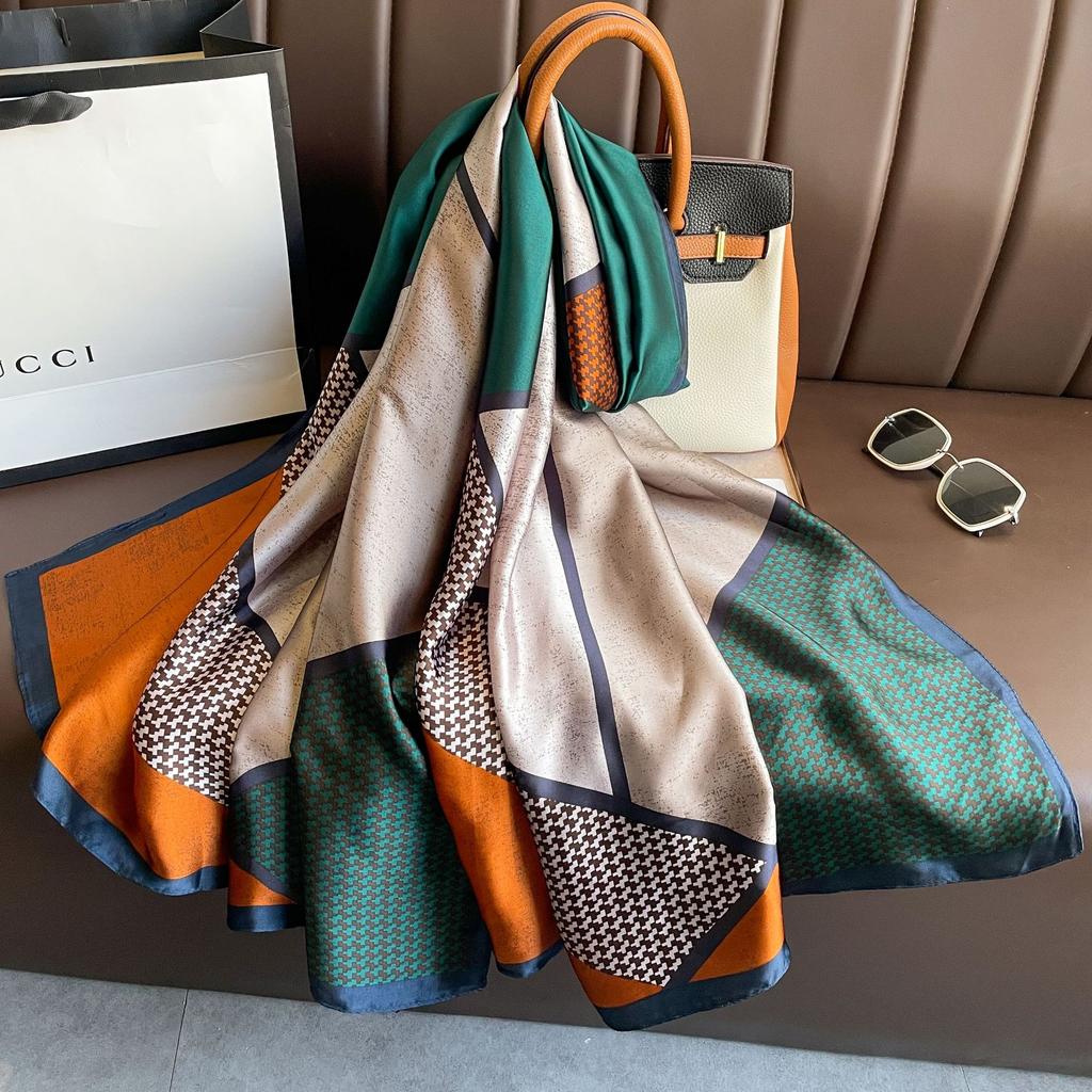 180*90cm Muffler New Luxury Brand Scarf Women Shawls Wraps Spring Hijab Bufanda Foulard Female Bandana Beach Stoles Silk