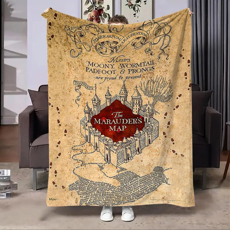 Мягкие пледы-карты Мародеров, Фланелевый плед с 3D-печатью для гостиной, дивана, кемпинга, пикника, путешествий, теплый плед, праздничные подарки