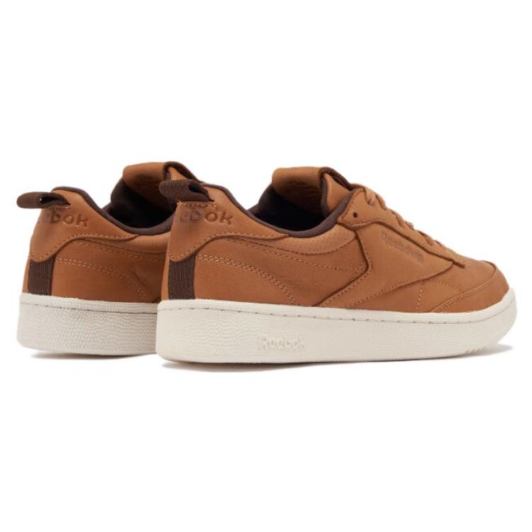 Reebok Club C 85 Premium Leather Low-Top Sneakers Unisex Sneakers Brown 100073115