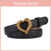 Waist Leather Strap With Alloy Heart Buckle For Women Trend Casual Wear Gift