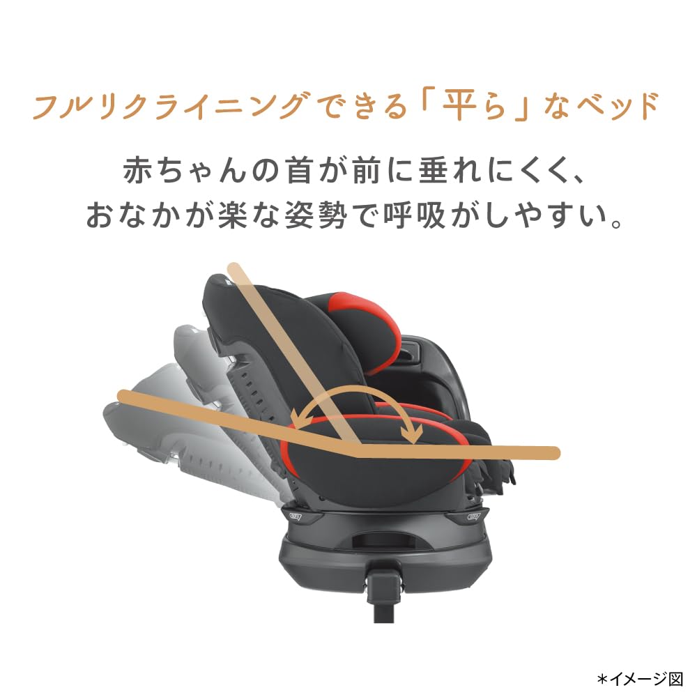 Детское кресло Aprica ISOFIX Fradia от рождения до примерно 4 лет Совместимо с креслом R129, Фиксированное, Плюс, Вращающееся, старое, (Серебряный черный) [Модель 2023 г.]