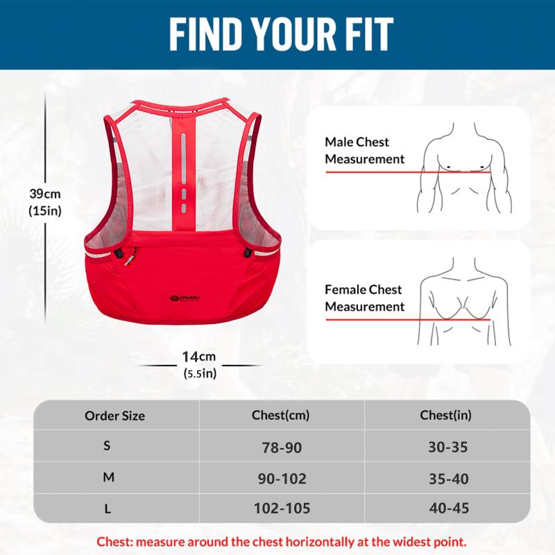 ANMEILU 2.5L Off-road Backpack Running Vest Marathon Outdoor ultra Light Water Bottle Bag Ultra Light Backpack