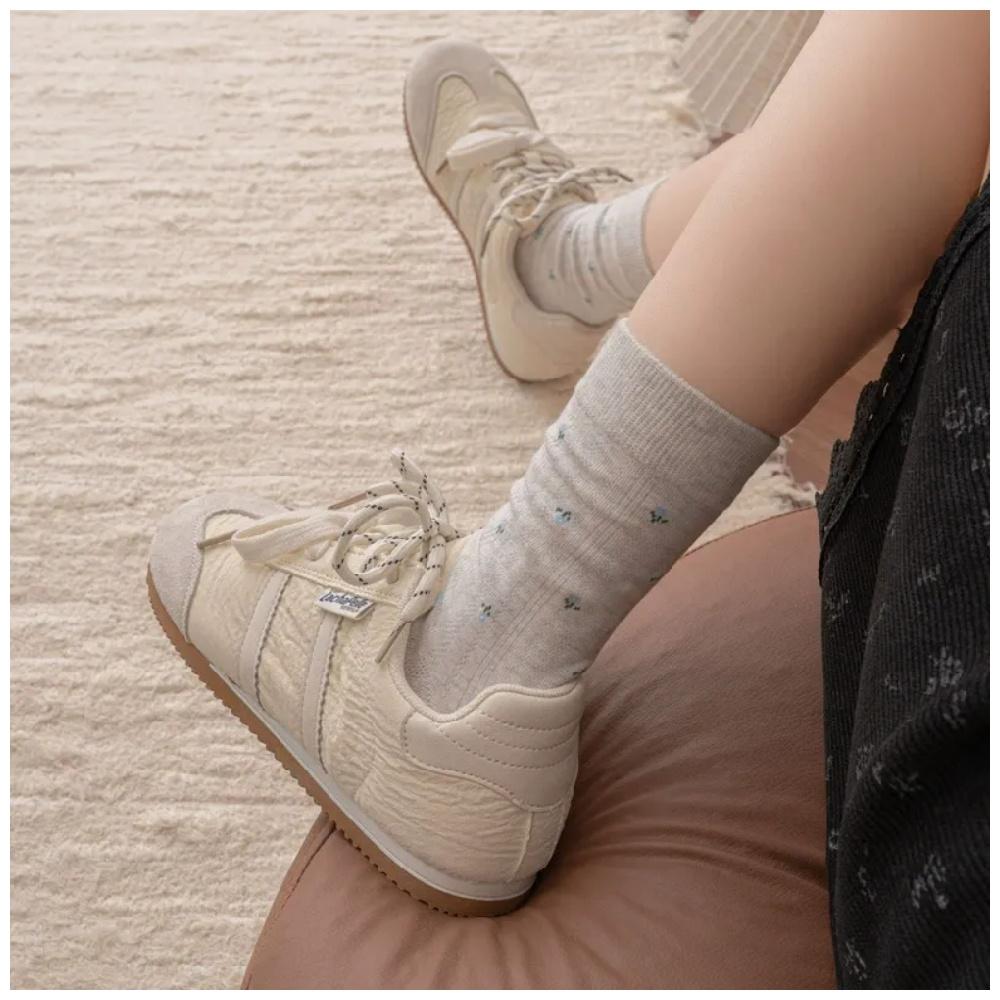 Women's Japanese-style Floral Knee-High Socks Korean Socks Ins Trending Spring Fall Women's Socks Puffy Socks Ballet-Style