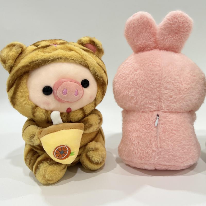 Милая плюшевая чашка для чая с молоком, мягкая игрушка, розовая клубничная свинья, плюшевые игрушки, плюшевые куклы Боба, мультяшный тигр, кролик, лягушка, плюш