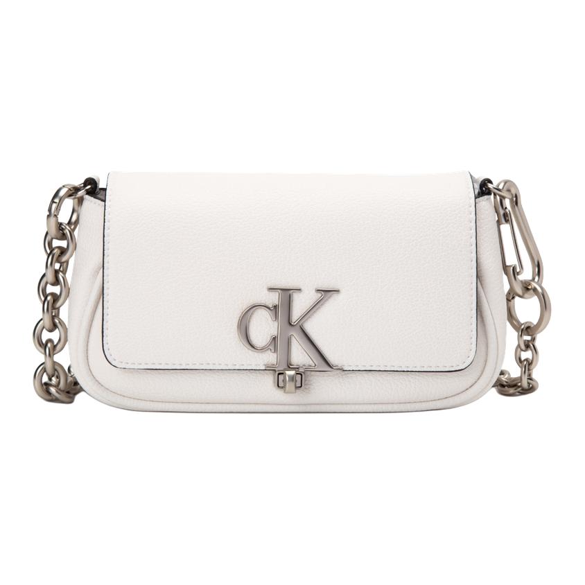 New CALVIN KLEIN Synthetic Material Shoulder Bag Women's Moon White DH3240-391