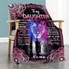 Leopard Envelope Daughter Personalized Text Blanket Gift Personalized Blanket Warmthful Decor Versatile for Living Room Bedding Seaside Home Decor