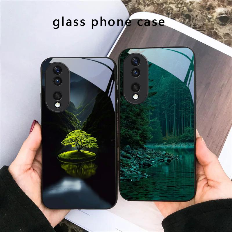 Лесной Ручей Узор Для Honor X5 Plus X30 X9c Smart X5b X9a X30 Max X50i 30 Pro 50 Pro 70 90 Smart 200 Lite Стеклянный Чехол Для Телефона