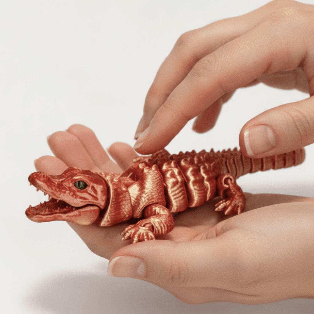 Multi-joint 3D Printed Simulation Crocodile Model Simulation Crocodile Figurine Desk Ornament