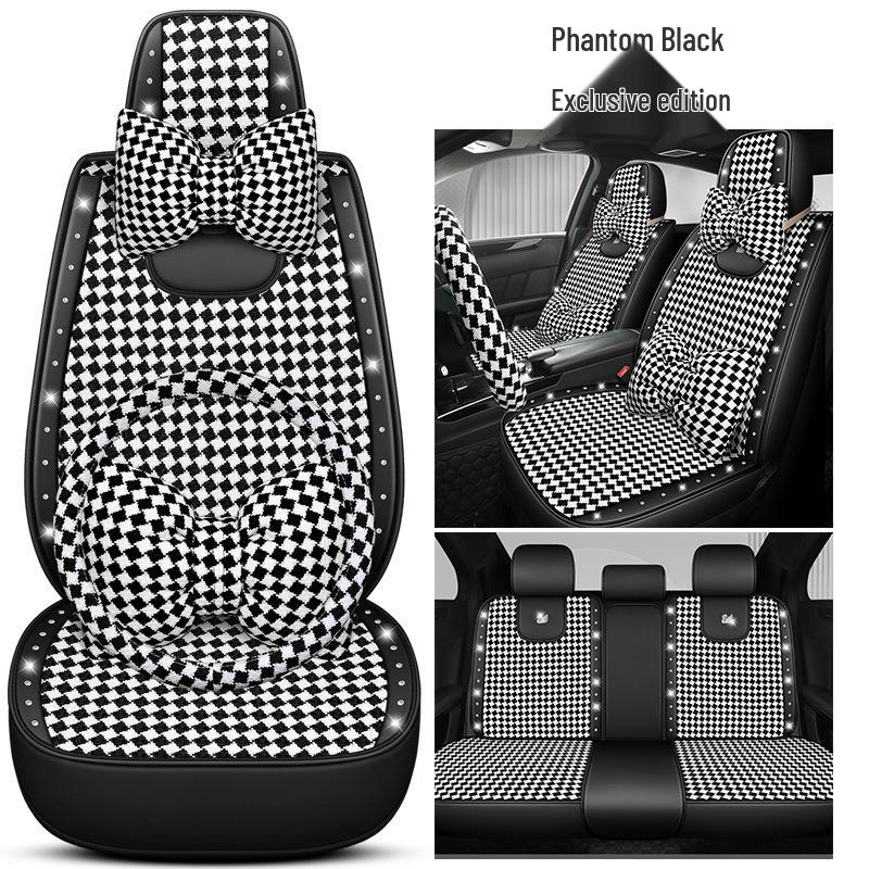 XMS Diamond Pattern 9D Car Seat Cushion, All-Season High-End Fabric, New Model Seat Cover
