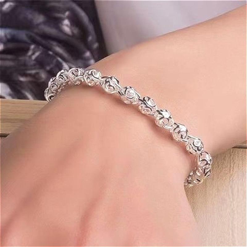 New 925 Sterling Silver Ball Bracelets For Women Luxury Designer Hollow Bead Adjustable Charm Bracelets Party Fine Jewelry Gifts
