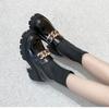 2024 New Fashion Solid Color Women's Shoes Thick Sole Comfortable Hot Selling Spring and Autumn Outerwear Metal Decoration