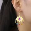 Серьги-подвески Cazador Цветок Лотоса Символ Ом для Женщин Нержавеющая Сталь 7 Чакр Йога Медитация Украшения Серьги Амулет Подарок