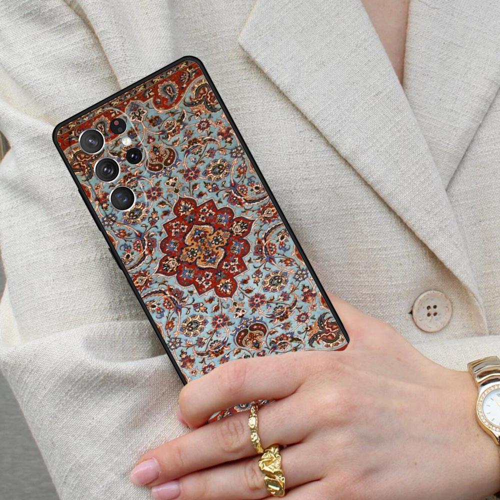 Чехол для телефона Samsung Galaxy S26 Ultra S25 S24 S23 S22 S21 S20 Note10 с цветочным узором в стиле персидского ковра