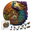 Colorful Peacock Wooden Jigsaw Puzzle - Unique DIY Animal Gift for Kids