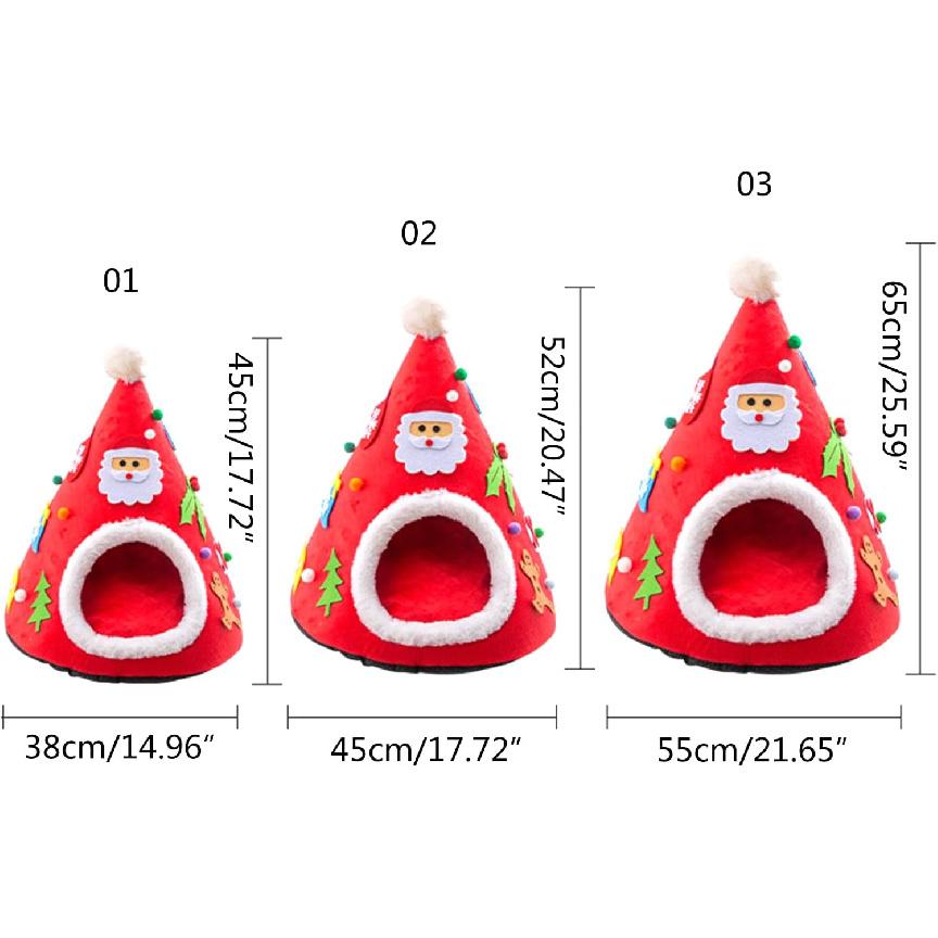 Палатка-пещера для рождественской елки для маленьких и больших кошек для использования в помещении, машинная стирка, ультрамягкая подушка, нескользящие кровати-пещеры для домашних кошек