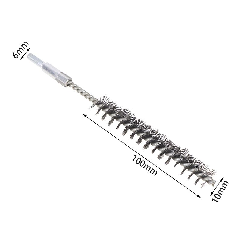 1 шт. Щетка для чистки дымохода, полировка труб, 10-50 мм, резьбовая проволочная щетка, металлическая ручка, щетка из нержавеющей стали