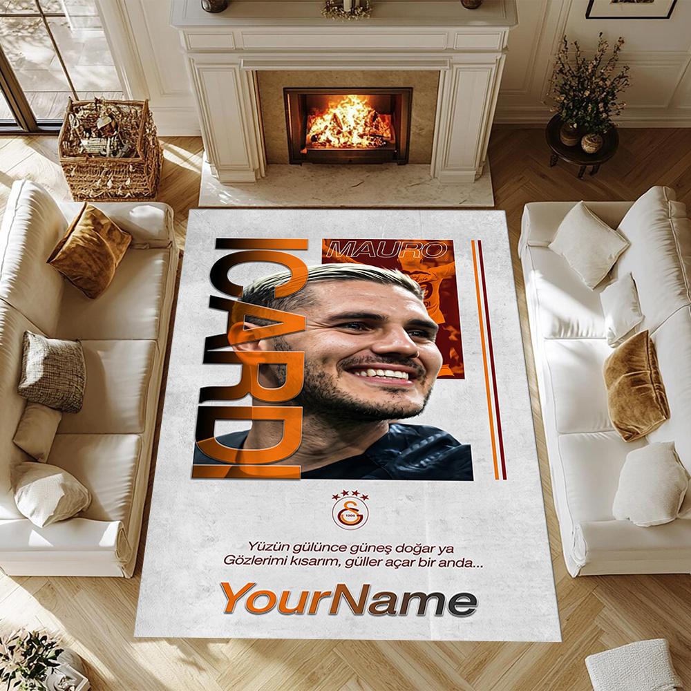 Galatasaray 158 Personalized Text Floor Mat Design for Study room Hallway Dormitory Playrooms Anti-slip Rug Anime Office Decor