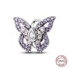 Dragonfly Charm 925 Silver Original Bee Safety Chain Sparkle Zircon Clip Charms Fit Bracelet DIY Jewelry For Women Wedding Gift