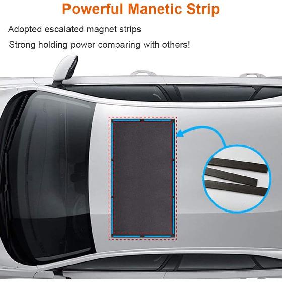 Magnetic Car Sunroof Sun Shade Breathable Mesh, Car roof Cover for Overnight Camping, Quick Install, UV Sun Protection for Moonroof and Side Window