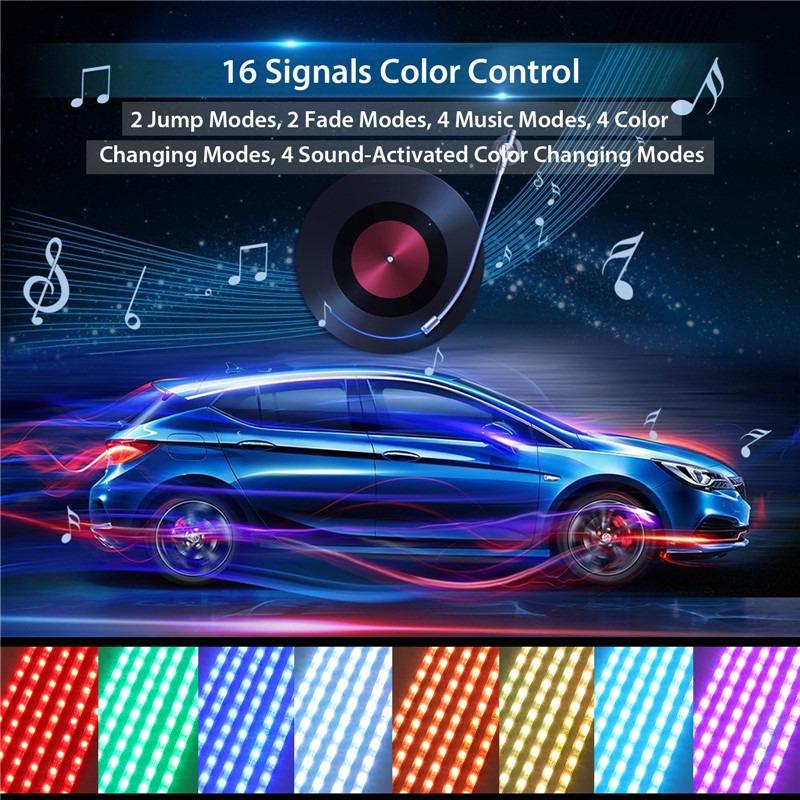 Салонный свет автомобиля, атмосферная подсветка с USB/прикуривателем, декоративные лампы, RGB подсветка для ног автомобиля с пультом ДУ/голосовым управлением