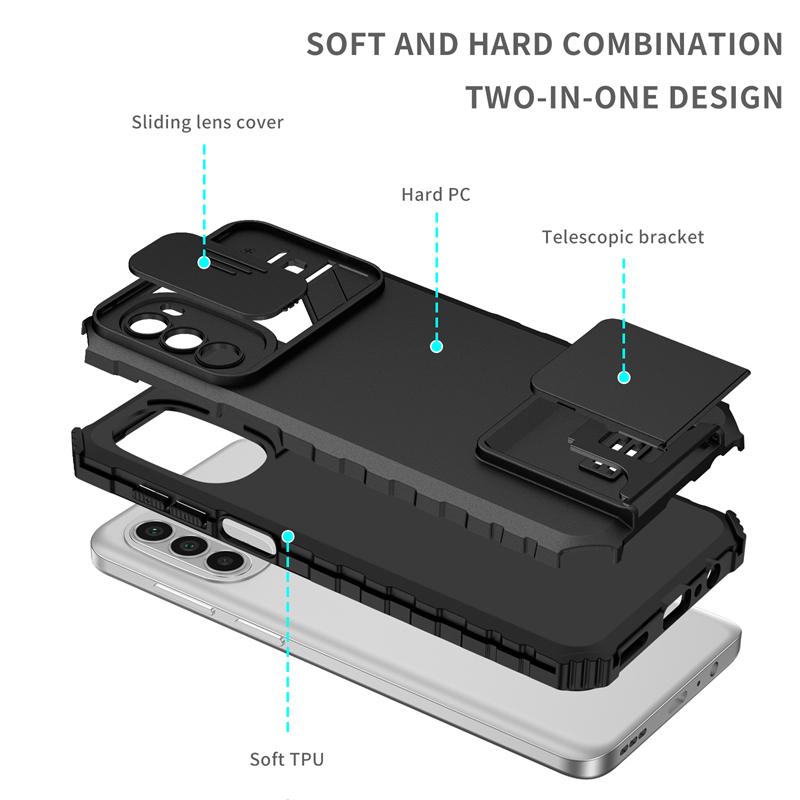 Для Motorola Moto G52 Чехол Подставка Слайд Камера Объектив Защитный Чехол Для Телефона Для Moto G22 G42 G 22 42 52 Держатель Задняя Крышка