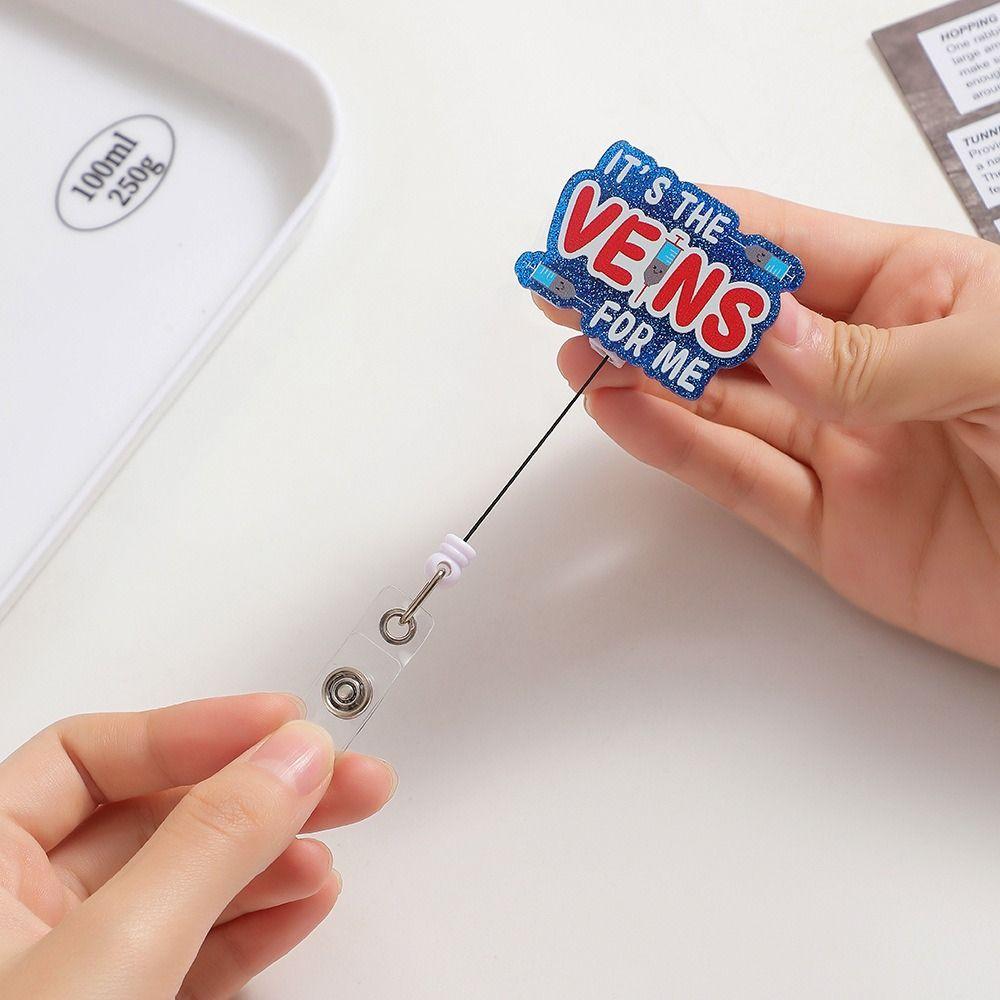 Alligator Clip Retractable Badge Reel Simplicity Nurse ID Holder Easy To Pull Buckle  Hospital Use