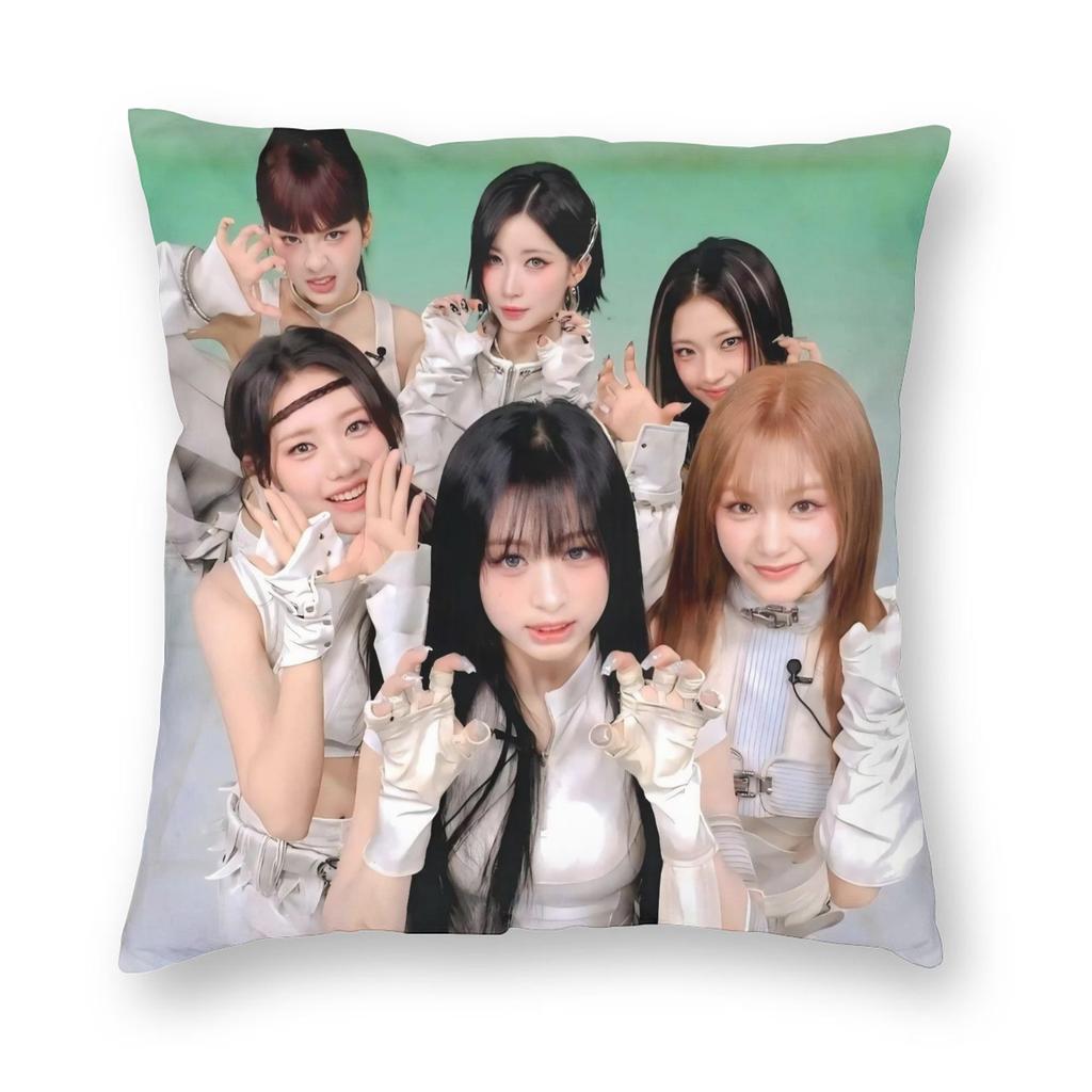 Подушка с принтом группы Babymonsters в стиле K-pop, чехол из мягкой ткани, декоративная наволочка для подушки, домашняя, квадратная, 40*40 см
