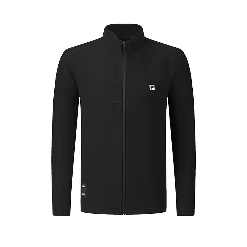 Fila Fitness Basic Minimalist Sports Casual Versatile Comfortable Knitted Jacket Men Jackets Deep-Black A11M611502FBK