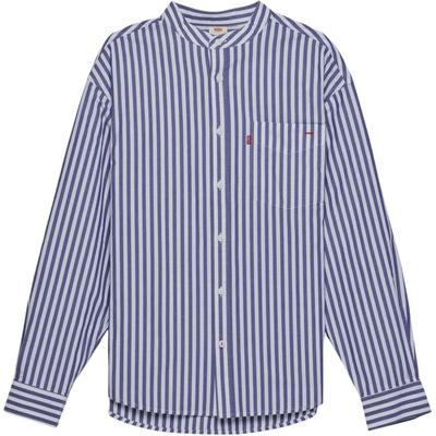 Levis Удобная Полосатая Минималистичная Рубашка с Воротником-стойкой и Длинным Рукавом Мужские рубашки 003MY-0003