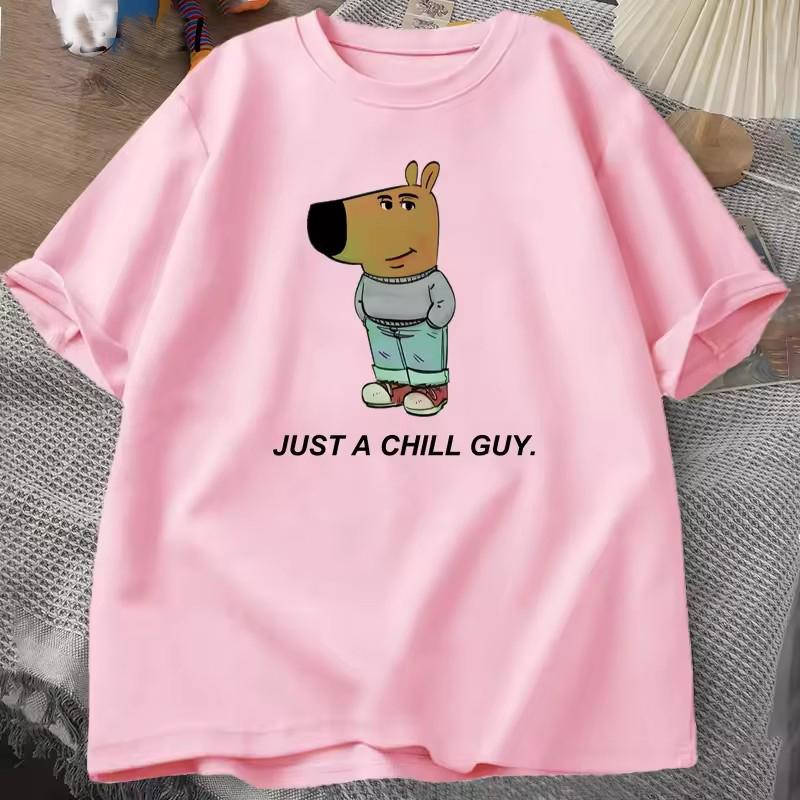 Футболки Just A Chill Guy унисекс для женщин Футболки с забавной мем-графикой Хлопковые повседневные футболки с коротким рукавом Одежда унисекс Дизайнерские футболки