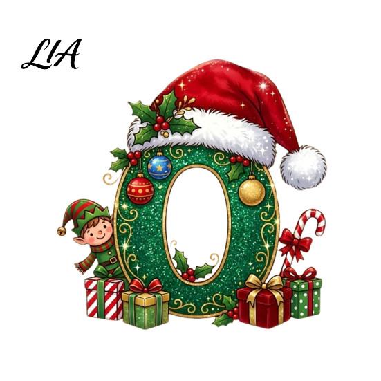 Personalized Secret Santa Present 26 Alphabet Christmas Ornament with Hat Elf Design, Acrylic Initial for Xmas Hanging Decor Tree Mantel And