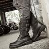 Fashion Men's High Top Platform Boots, Trendy Motorcycle Boots, Men's Inner Height Increasing Non-slip Military Boots Botas Para Hombre