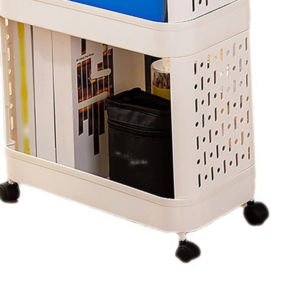 Mobile Bookshelf with Wheels Flexible Enhance Space Utilization Durability Rolling Storage Cart for