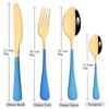 4 шт., набор столовых приборов, красочная посуда, столовые приборы из нержавеющей стали, обеденный нож, вилки, ложка, чайная ложка, столовое серебро, набор кухонной посуды