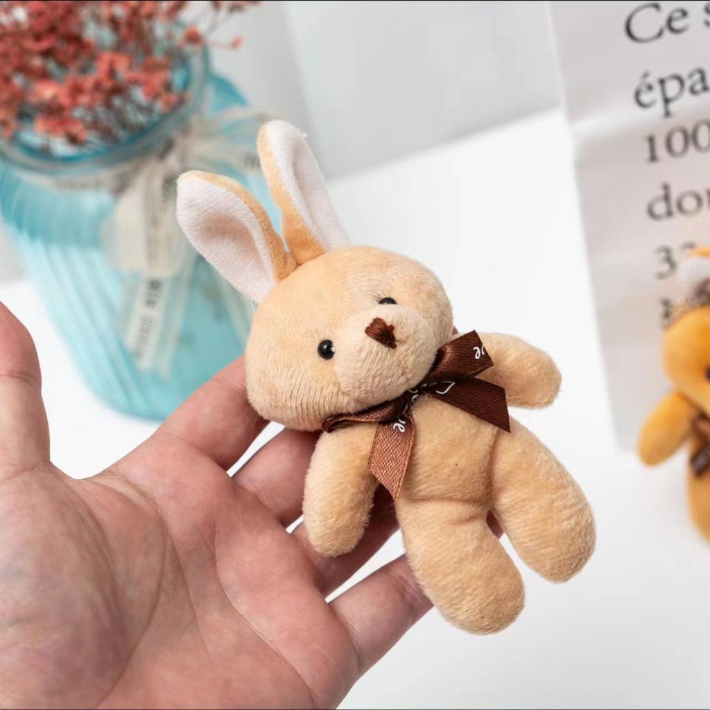 12cm Teddy Bear Doll Cute Animal Bear Plush Toy For Girl Kawaii Mini Stuffed Doll Keychain Bag Pendent Children Party Small Gift