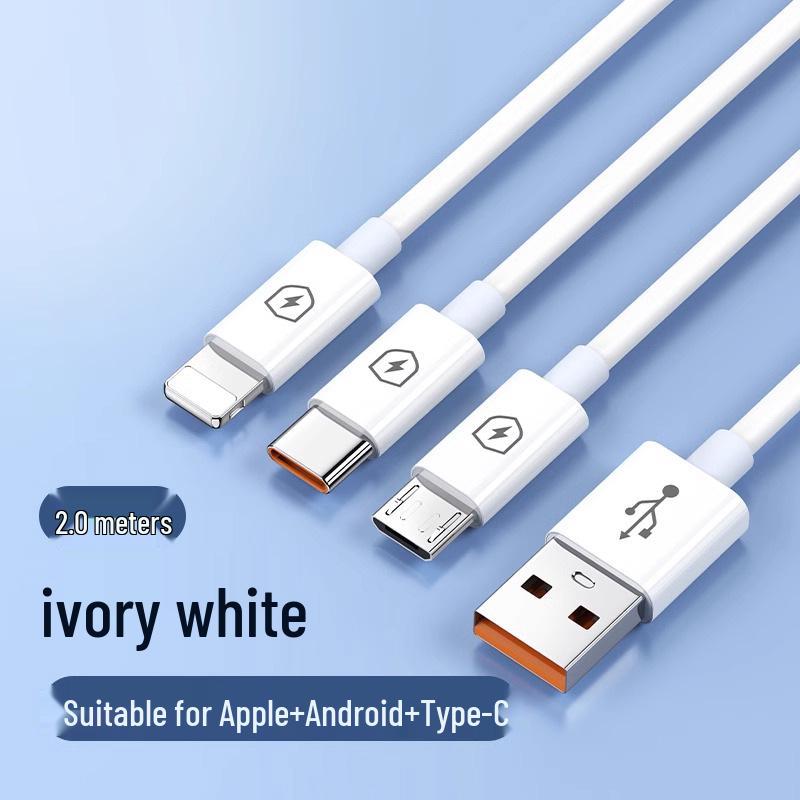 Универсальный кабель для быстрой зарядки 3-в-1 с несколькими разъемами для мобильных телефонов