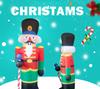 Christmas Inflatable Decor 2.4M Giant Santa Soldier with Lights Outdoor Holiday Decoration