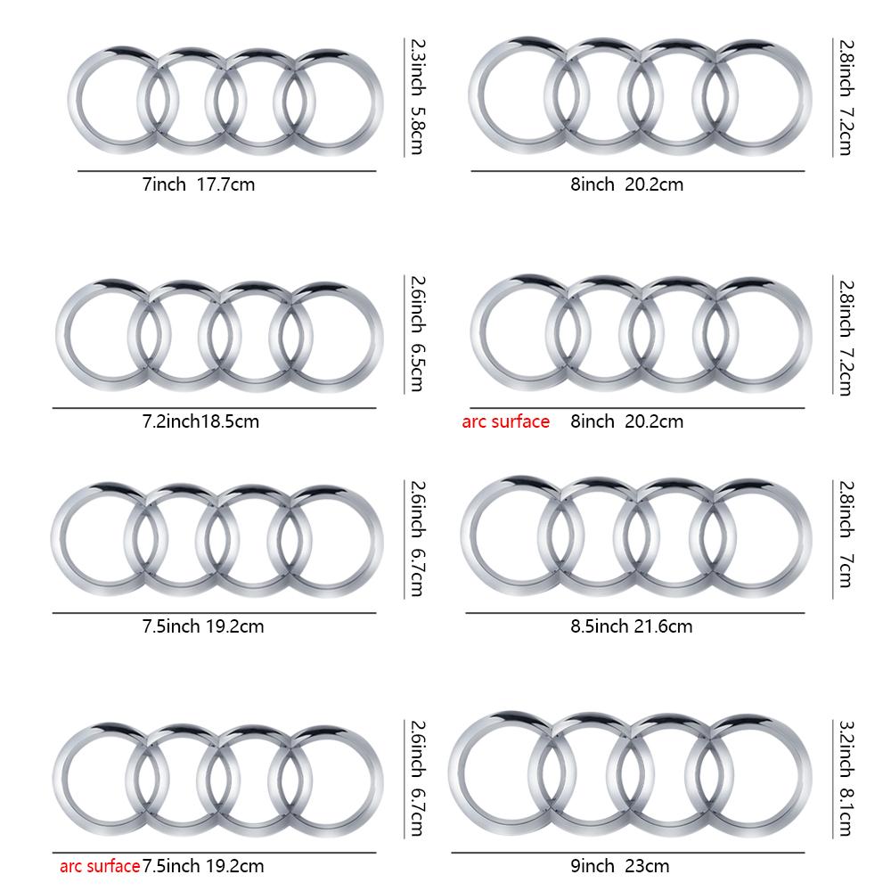 Car Styling 3D ABS Hood Front Bonnet Grill Rear Trunk Emblem Cover For Audi A4L Q2L Q3 Q5 Q7 Q8 S4 S5 S6 S7 R8 A5 A6L A7 A4 A3